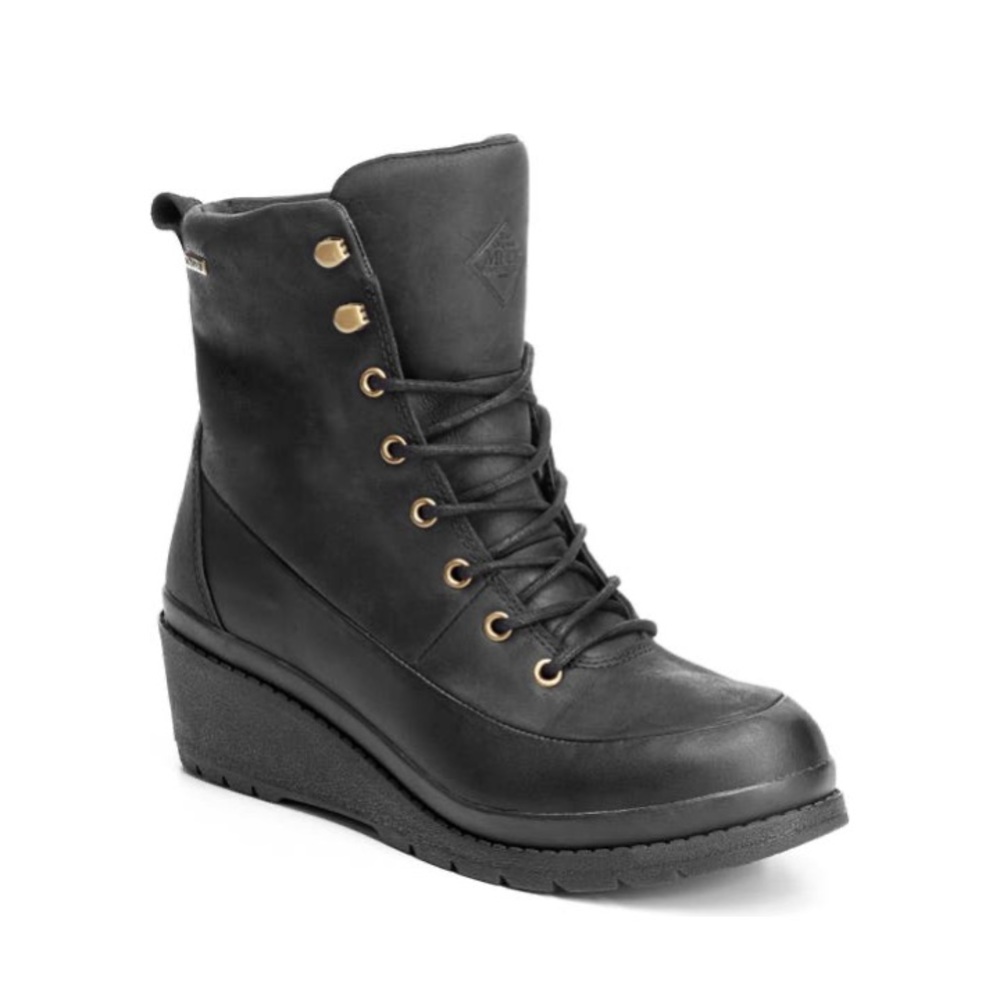 Muck Liberty Wedge Waterproof Black Leather Boots